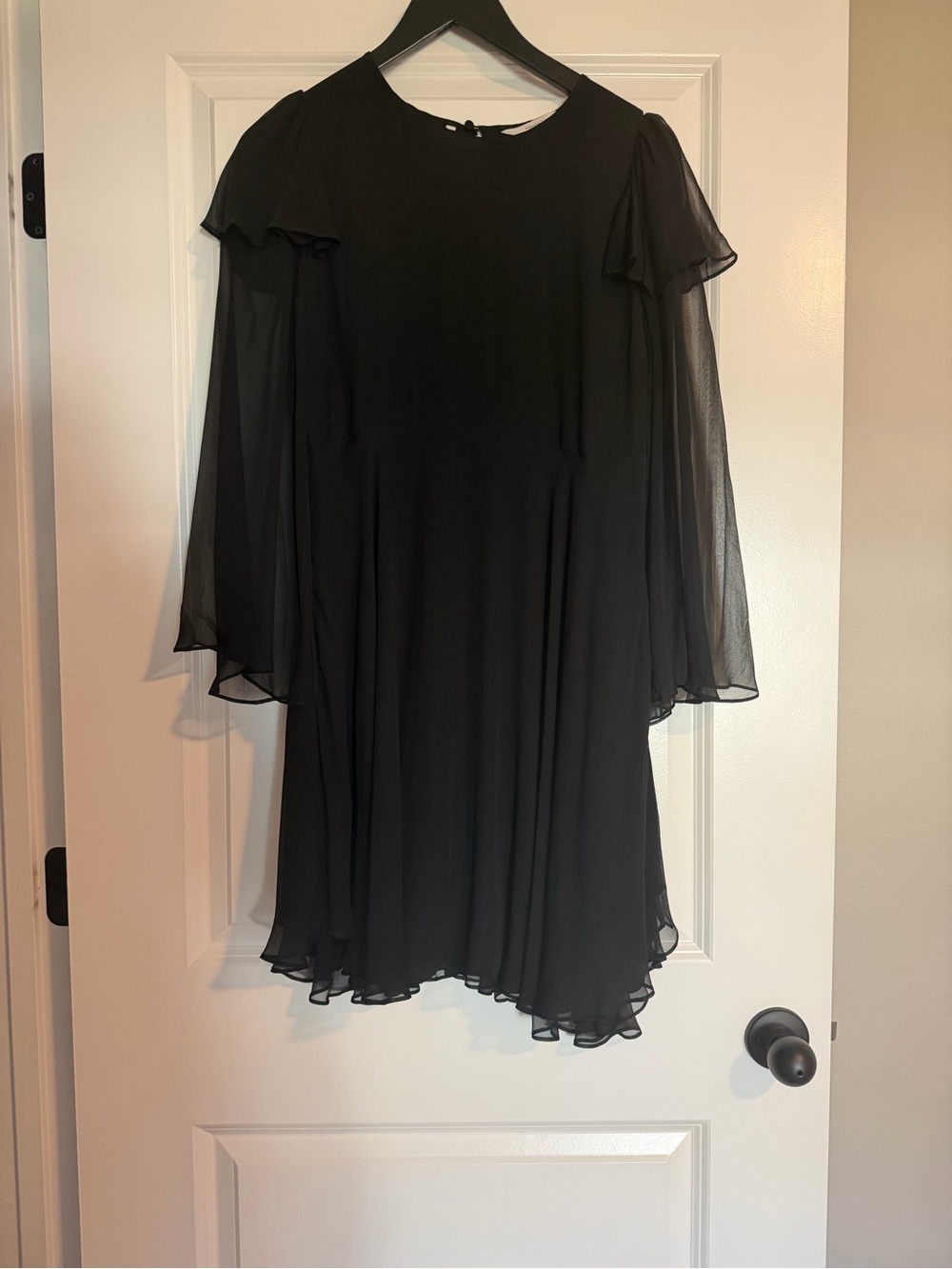 Rebecca Taylor Black Long-Sleeve silk Dress